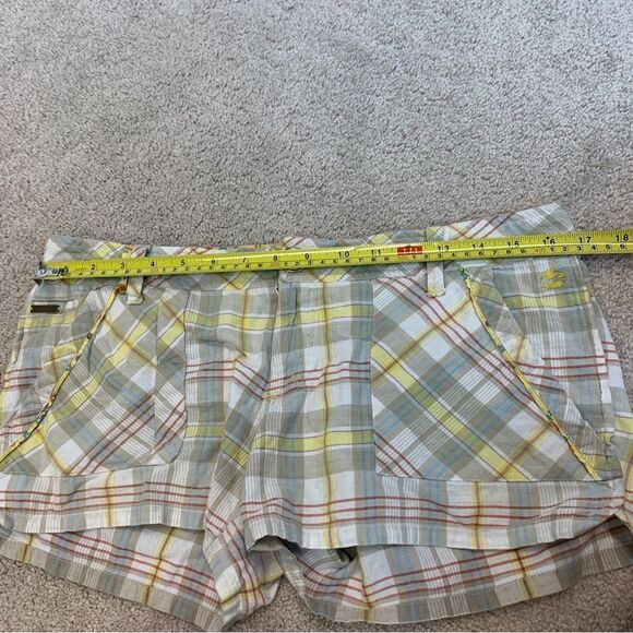 𝅺BILLABONG Tan yellow plaid check cargo shorts Sz 9 - Picture 6 of 9